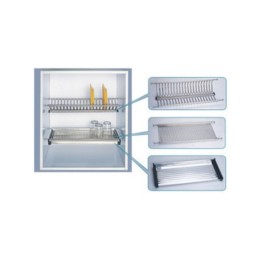 MENSOLA SCOLAPIATTI ACCIAIO INOX C/VASCH 56 CM