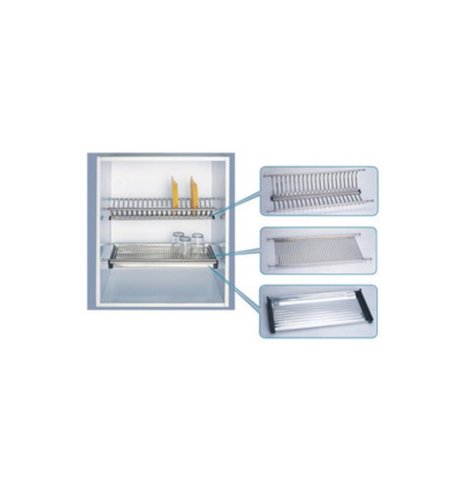 MENSOLA SCOLAPIATTI ACCIAIO INOX C/VASCH 56 CM