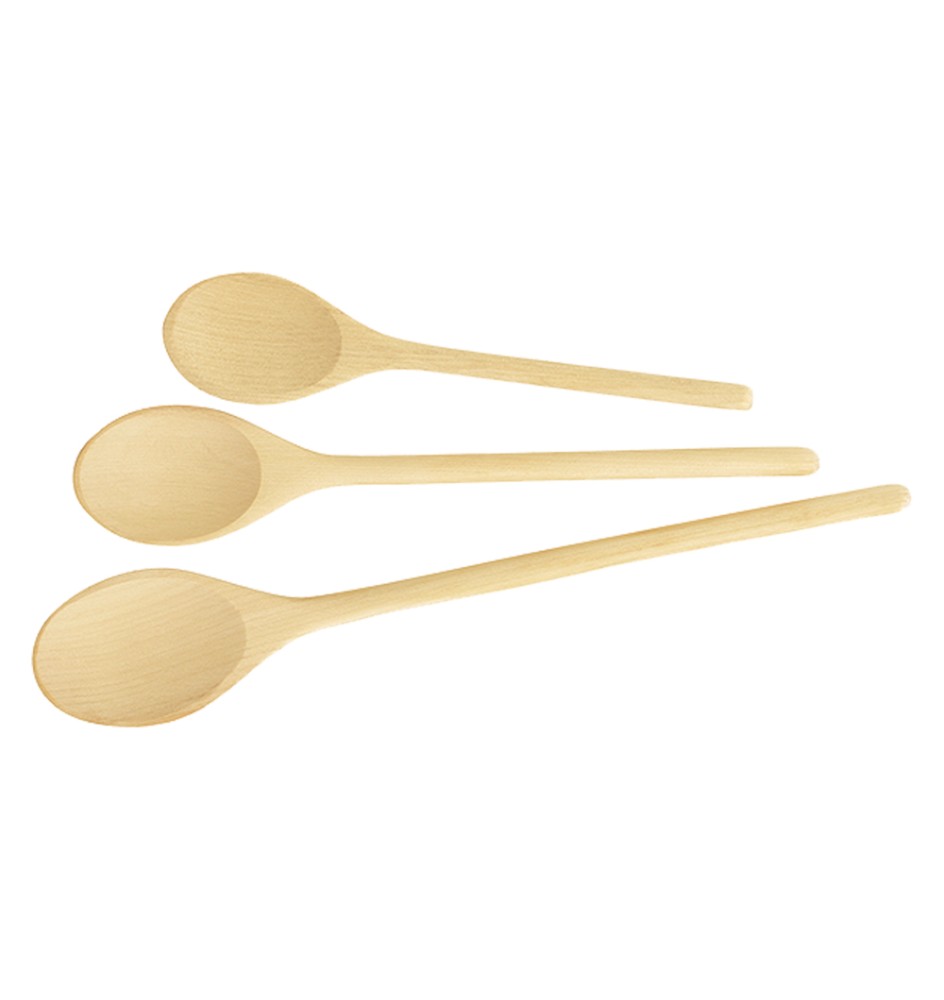 CUCCHIAI OVALI LINEA 'WOODY' art. 637414 - set 3 pz (20 - 25 - 30 cm)
