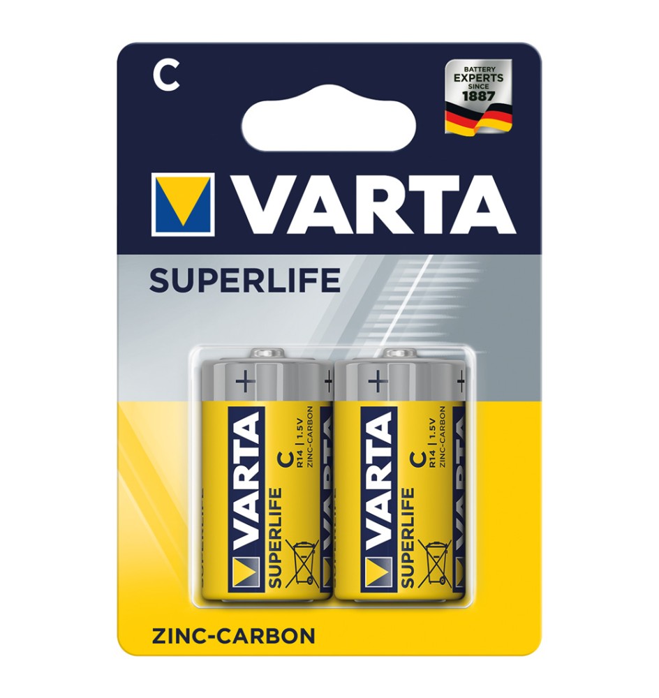 PILA MEZZA TORCIA SUPERFLIFE 'R14P' Pz 2 - 1,5 V - C