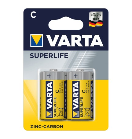 PILA MEZZA TORCIA SUPERFLIFE 'R14P' Pz 2 - 1,5 V - C