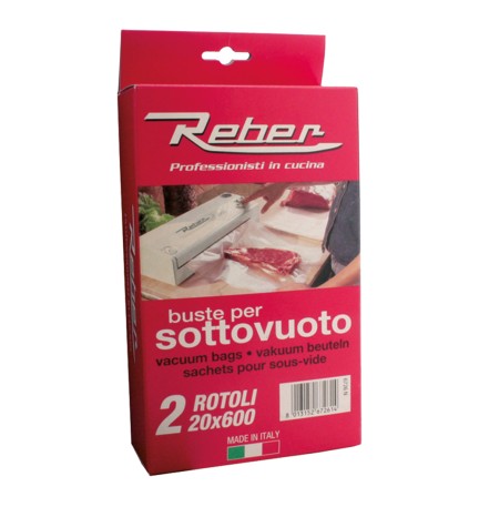 SACCHETTI A ROTOLI PER SOTTOVUOTO SCATOLATI N. 2 rotoli cm 30 x 6 mt