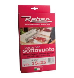 SACCHETTI PRETAGLIATI PER SOTTOVUOTO SCATOLATI 15 x 40 cf.40 pz
