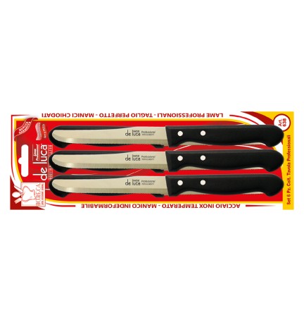 COLTELLO DA TAVOLA SEGHETTATO lama mm 110 - manico bianco