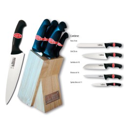 COLTELLO CUCINA LINEA 'HORECA' IN CEPPO MASSELLO 5 pezzi