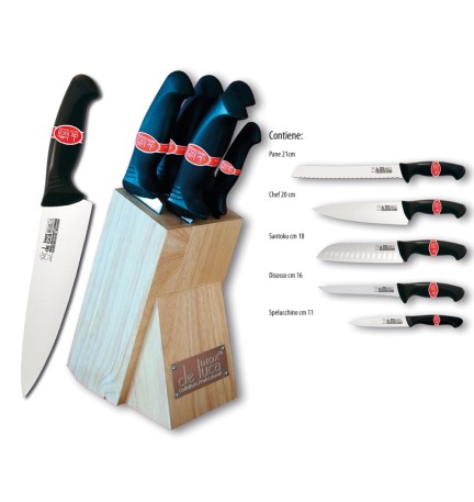 COLTELLO CUCINA LINEA 'HORECA' IN CEPPO MASSELLO 5 pezzi