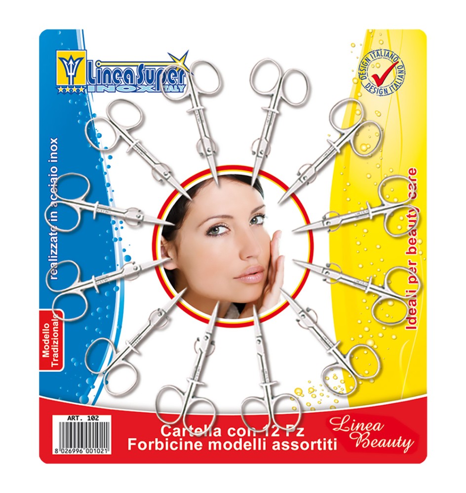 CARTELLA FORBICI MANICURE cf. 12 pz