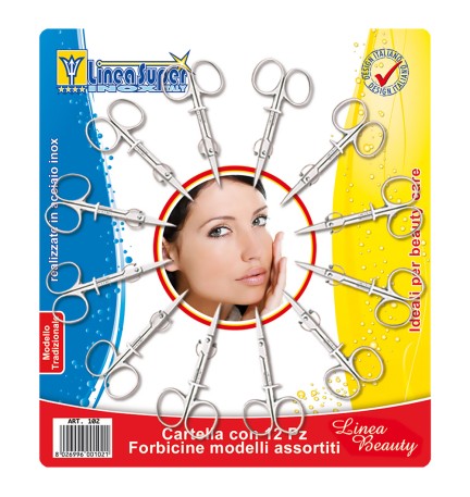 CARTELLA FORBICI MANICURE cf. 12 pz