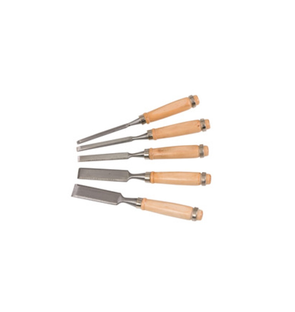 CONF. 5 SCALPELLI P/FALEGNAME MANICO LEGNO