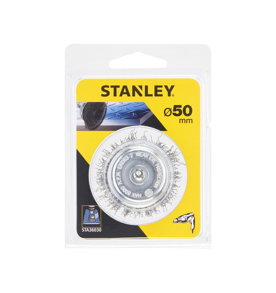 STANLEY STA36030 SPAZZOLA ACCIAIO A TAZZA D 50