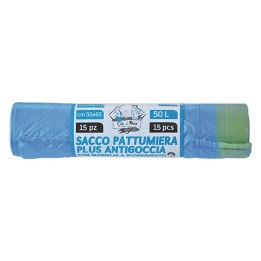 SACCHI PER NETTEZZA URBANA 'PLUS ANTIGOCCIA' cm 55x65 - rt.15 pz - celesti