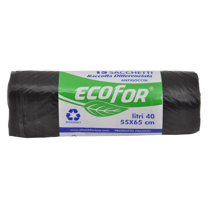 SACCHETTI PER NETTEZZA URBANA cm 55x65 - cf.15 pz - neri