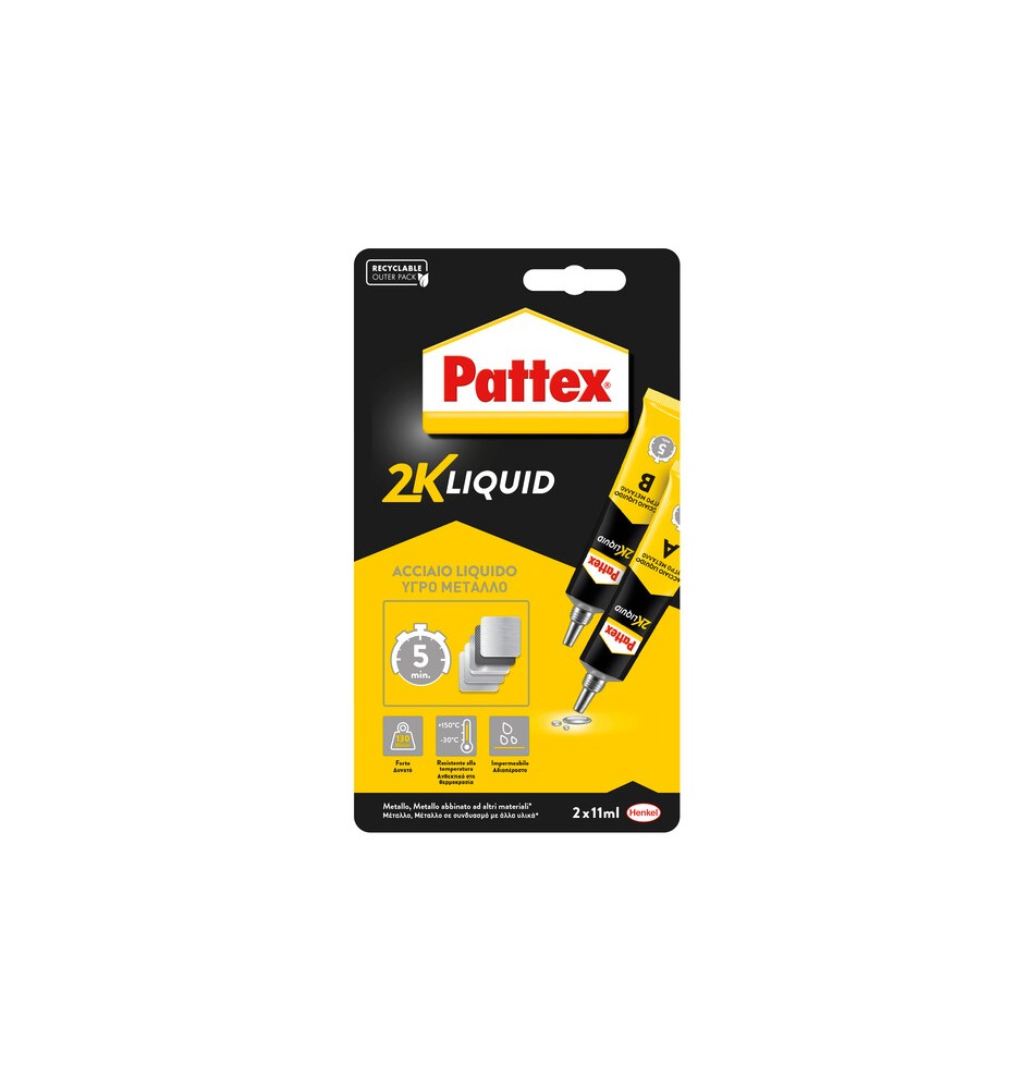 PATTEX POWER EPOXY ACCIAIO LIQUIDO TUBO 2X11 G