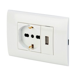 POLYPOOL PP6096X PLACCA C/SUPPPR USB+PR BIP SCHU BCO