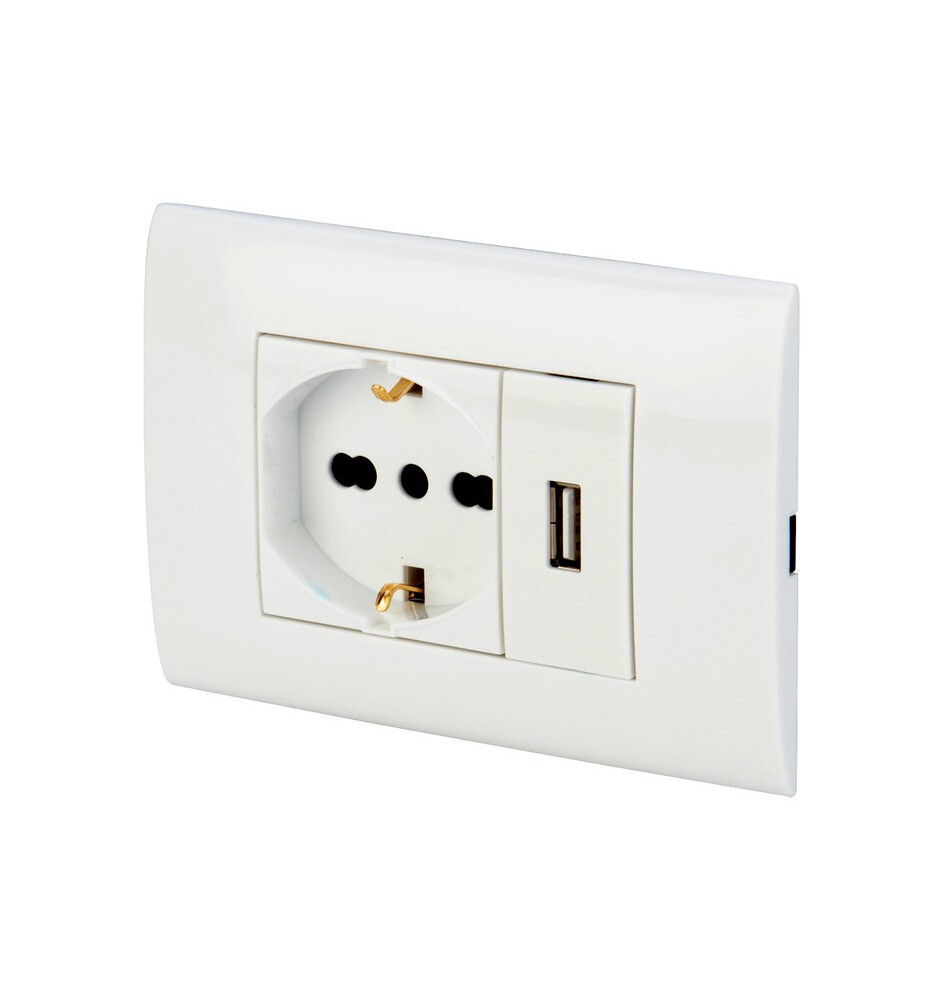 POLYPOOL PP6096X PLACCA C/SUPPPR USB+PR BIP SCHU BCO