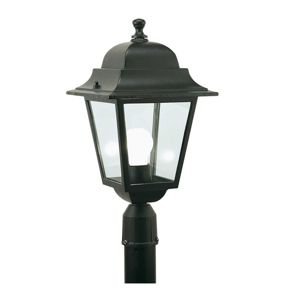 LANTERNA TESTA-PALO 'QUADRATA' 100 W - cm 41 x 21 x 6 nero