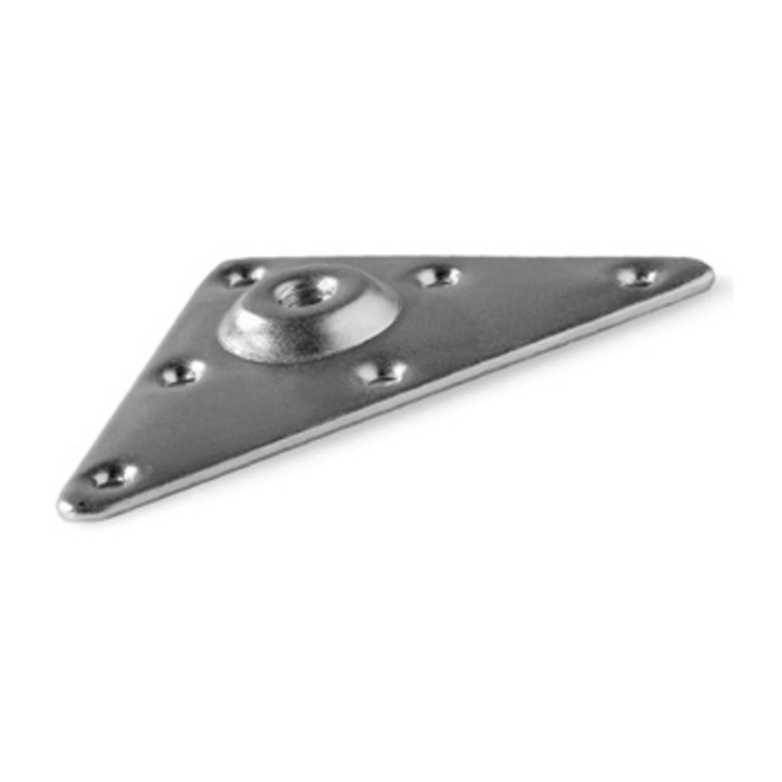 -PIASTRA FERRO ZINCATO P/PIEDINI LEGNO FORO M10