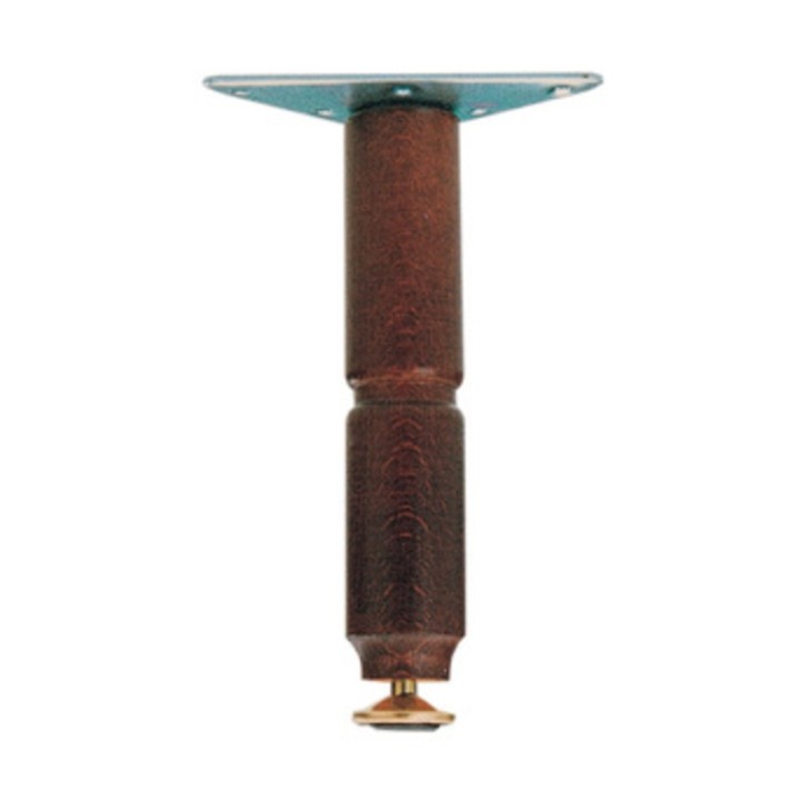 PIEDINO LEGNO PIASTRA MOBILE 150 MM NOCE*