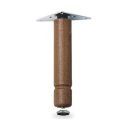 PIEDINO LEGNO PIASTRA MOBILE 200 MM NOCE*