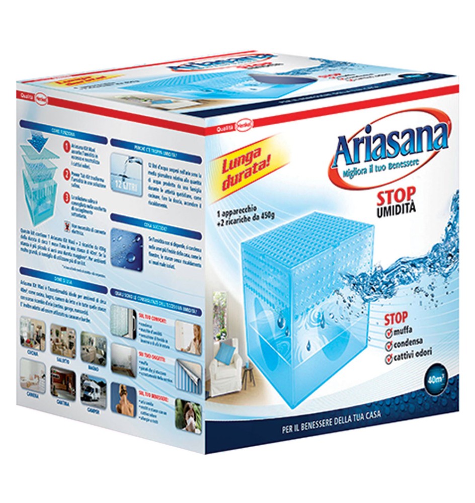 ASSORBIUMIDITA' IN KIT 'ARIASANA' kit 1 vaschetta+2 ricariche 450 gr.