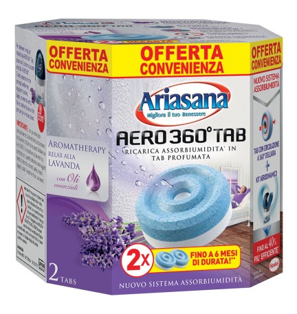RICARICA ASSORBIUMIDITA' 'ARIASANA AERO 360° BIPAC bipack (2 x gr.450) lavanda