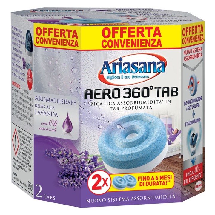 RICARICA ASSORBIUMIDITA' 'ARIASANA AERO 360° BIPAC bipack (2 x gr.450) inodore