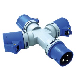 ADATTATORE INDUSTRIALE TRIPLO blu - art.80800