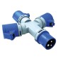 ADATTATORE INDUSTRIALE TRIPLO blu - art.80800