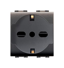 LIFE 4050 PRESA BIPASSO SCHUKO GRIGIO ANTRACITE