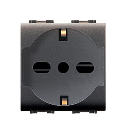 LIFE 4050 PRESA BIPASSO SCHUKO GRIGIO ANTRACITE
