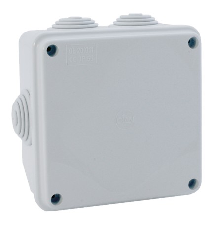 SCATOLA DA PARETE mm 100 x 100 x 50 - 6 entrate