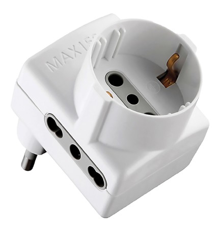 ADATTATORE TRIPLO 'SALVASPAZIO' Spina 2P+T16A - art.70066