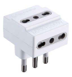 ADATTATORE TRIPLO art. '71923' presa 3 x 2P+T10A - spina 2P + T10A
