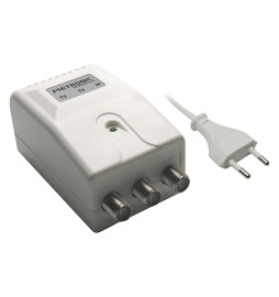 ALIMENTATORE PER AMPLIFICATORE ANTENNA 2 OUT 1 ingresso FM/UHF/VHF - 2 uscite TV