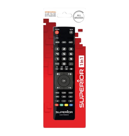 TELECOMANDO COMPATIBILE PER TV 'SLIM' 4 in 1 controllo 4 dispositivi