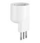 ADATTATORE SINGOLO SPINA ASIMMETRICA 'SALVASPAZIO' spina 2P + T 10A bianco - art.71020