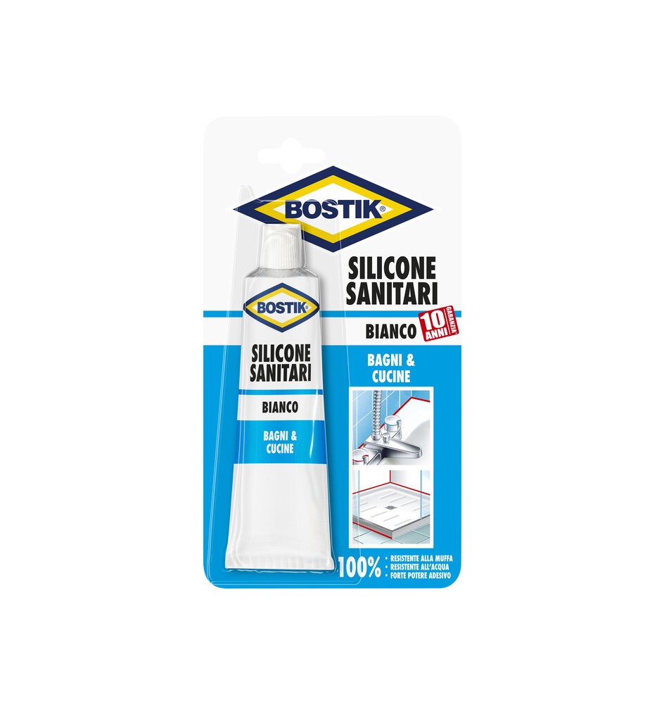 BOSTIK SILICONE SANITARI BLISTER 60 ML BIANCO BLISTER