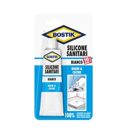 BOSTIK SILICONE SANITARI BLISTER 60 ML BIANCO BLISTER