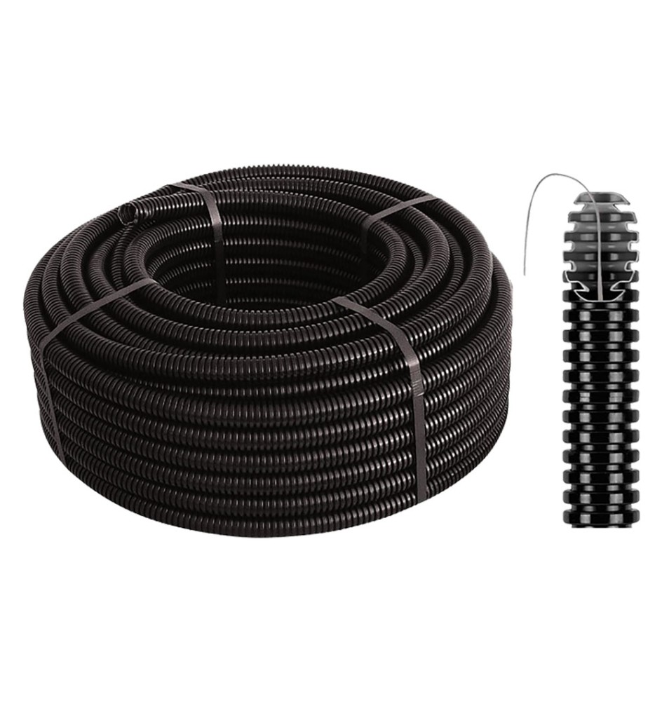 TUBO CORRUGATO PIEGHEVOLE CON TIRAFILO ø 32 - mt. 25