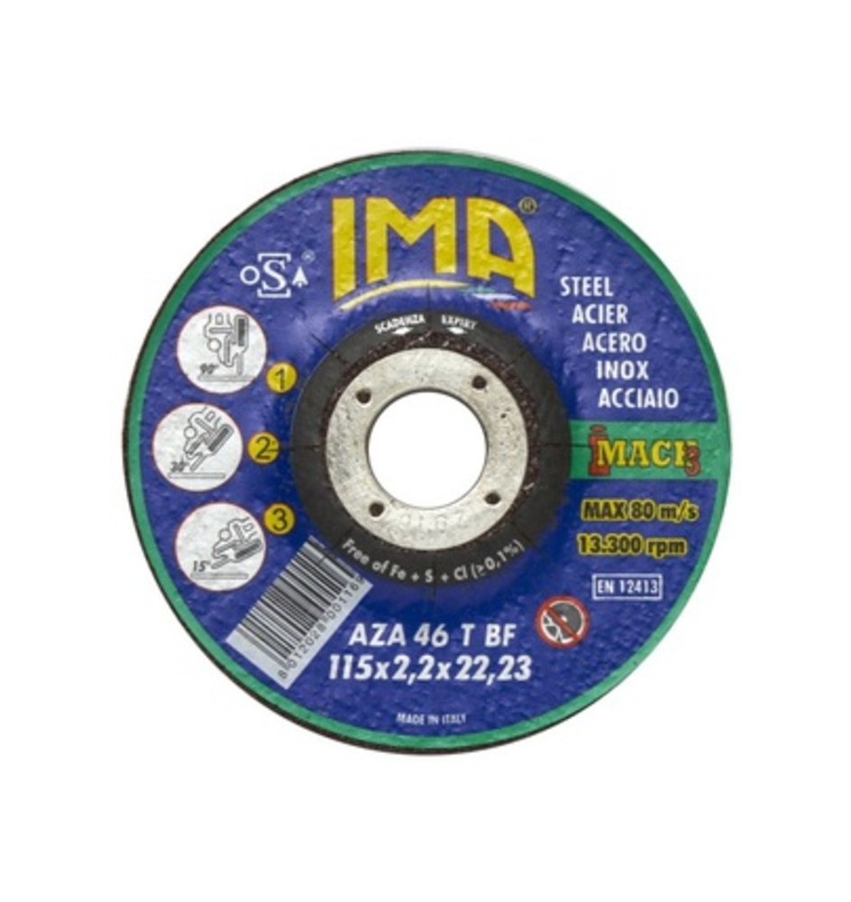 IMA DISCO P/FERRO TAGLIO E SBAVO D 115X2,2 MM