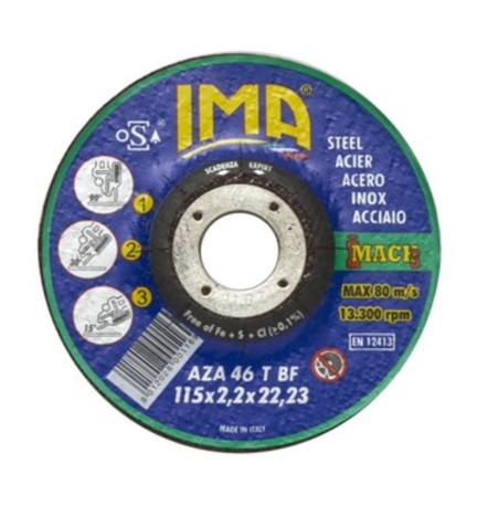 IMA DISCO P/FERRO TAGLIO E SBAVO D 115X2,2 MM