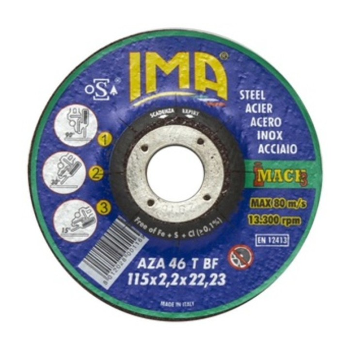 IMA DISCO P/FERRO TAGLIO E SBAVO D 115X2,2 MM