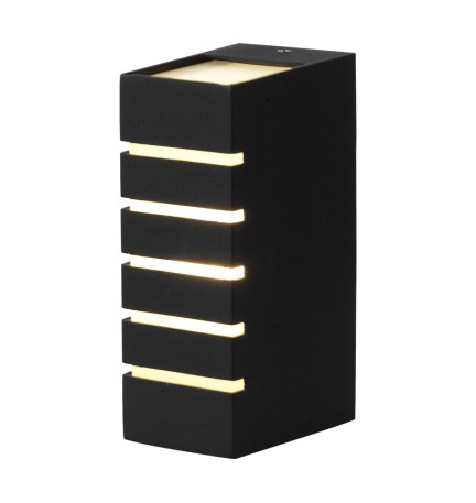 APPLIQUE 413 IN ALLUMINIO E ABS 9,5X6,3XH 17 CM NERO