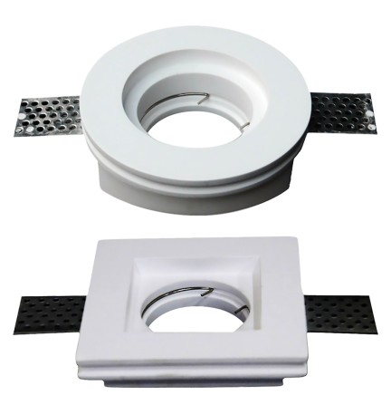 PORTAFARETTO LED IN GESSO Ø mm 103 x 33 mm - bianco