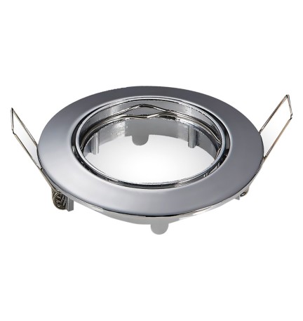 PORTAFARETTO LED ORIENTABILE IN METALLO colore satinato Ø 82 x h.25 mm. Ø imbocco 70 mm.