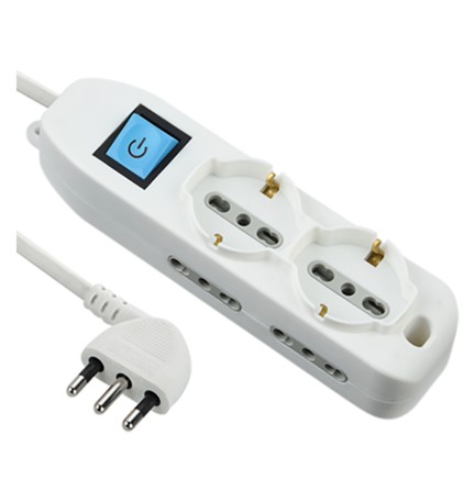 MULTIPRESA CON INTERRUTTORE 3 Schuko + 6 Bival.10/16A - 62002