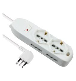 MULTIPRESA CON INTERRUTTORE 2 Schuko + 4 Bival.10/16A - 62047