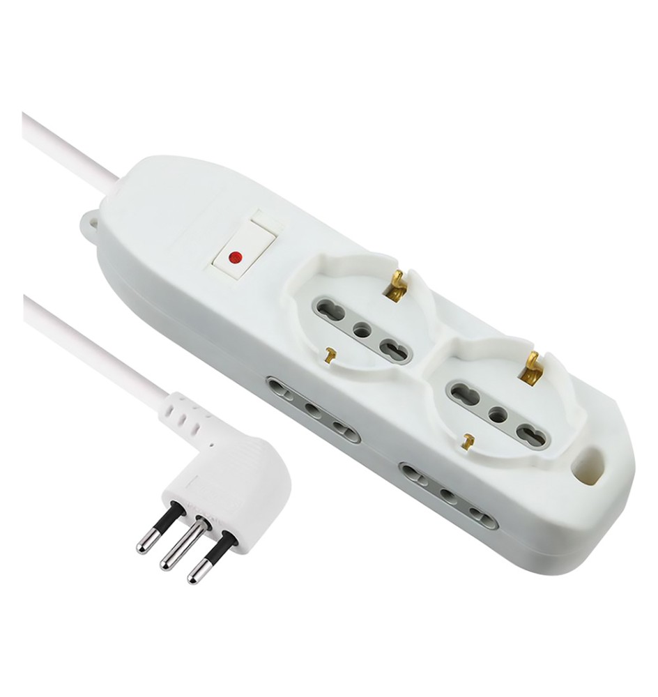 MULTIPRESA CON INTERRUTTORE 2 Schuko + 4 Bival.10/16A - 62047