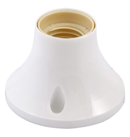 BASE DIRITTA PER PUNTO LUCE max. 60W - colore bianco