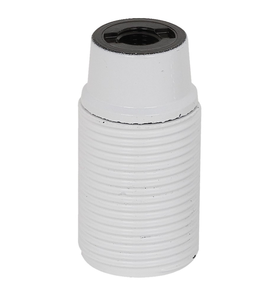 PORTALAMPADA E14 camicia filettata - col.bianco